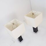 Paire de lampes en verre et céramique Simon Pearce