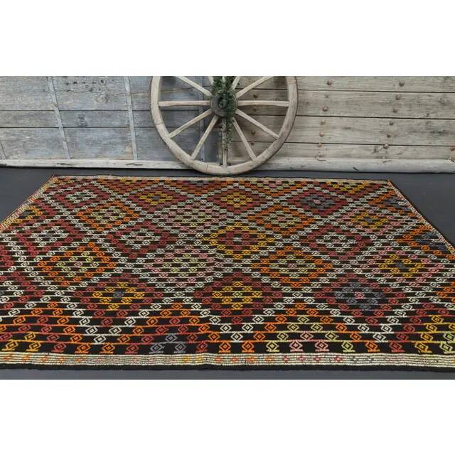 Vintage Turkish Oushak Handmade Wool Cotton Brown Area Rug 180x291