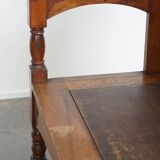 Banc ancien en bois à haut dossier – Fin XIXe / Début XXe siècle