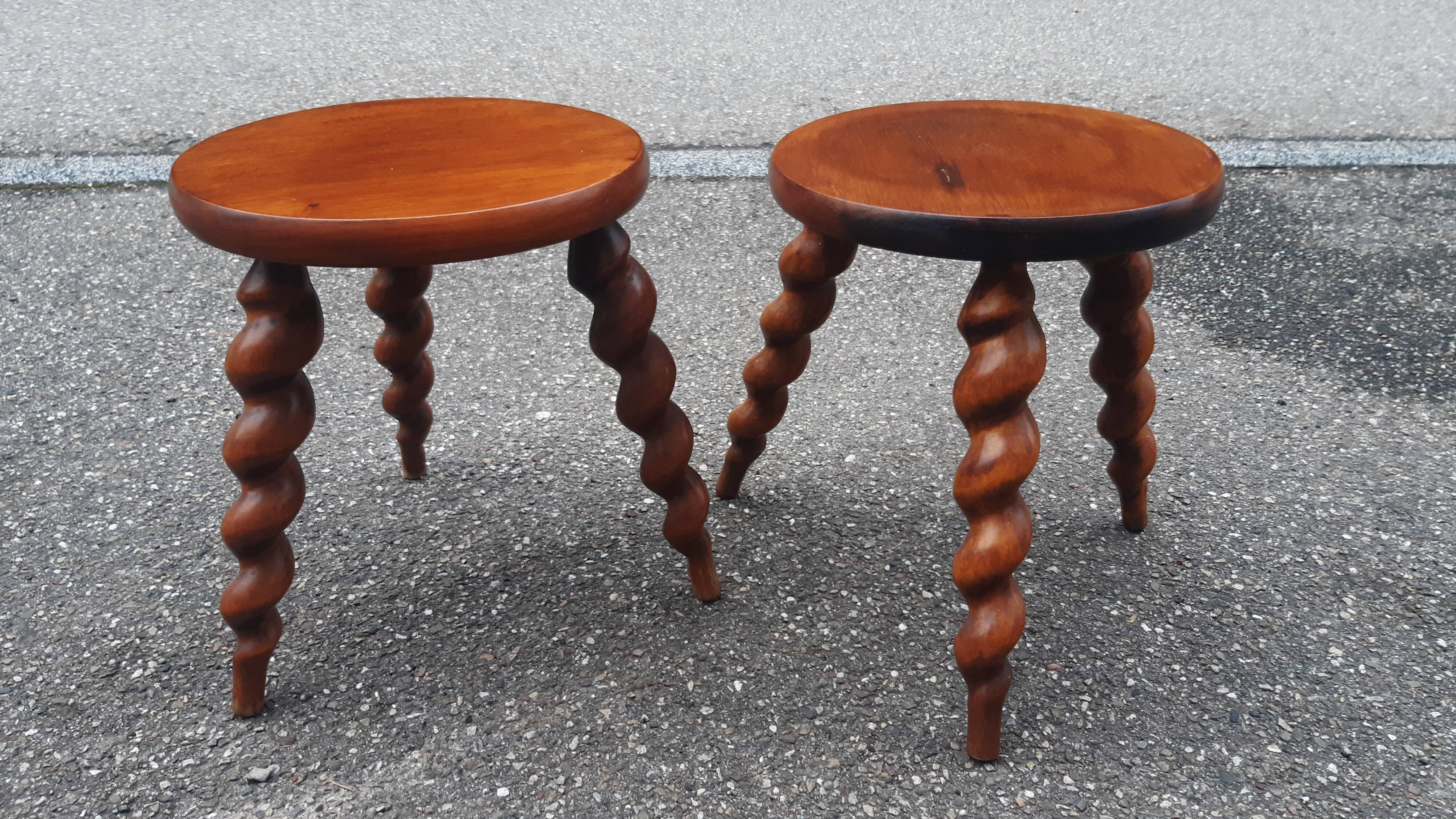 Pair of twisted foot stools
