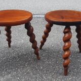 Pair of twisted foot stools