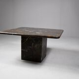 Table basse vintage en pierre fossilisée