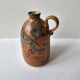 Ceramic handle soliflore vase with an unidentified signature