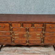 Asian pagoda buffet in exotic wood and gilded bronze circa 1920-1940