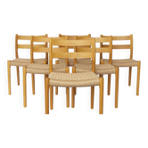Set of 6 Niels Otto Møller Model 84 Dining Chairs in Oak | Danish Vintage