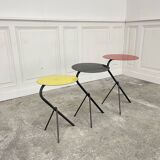 Three colorful 1950s nesting tables