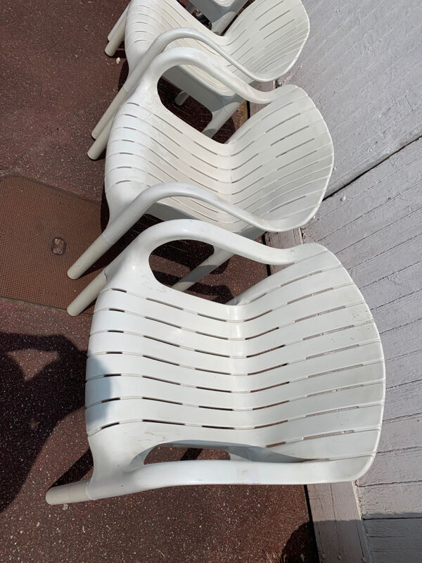 4 fauteuils jardin allibert  « dangari » de Pierre Paulin
