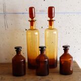 5 old pharmacy bottles