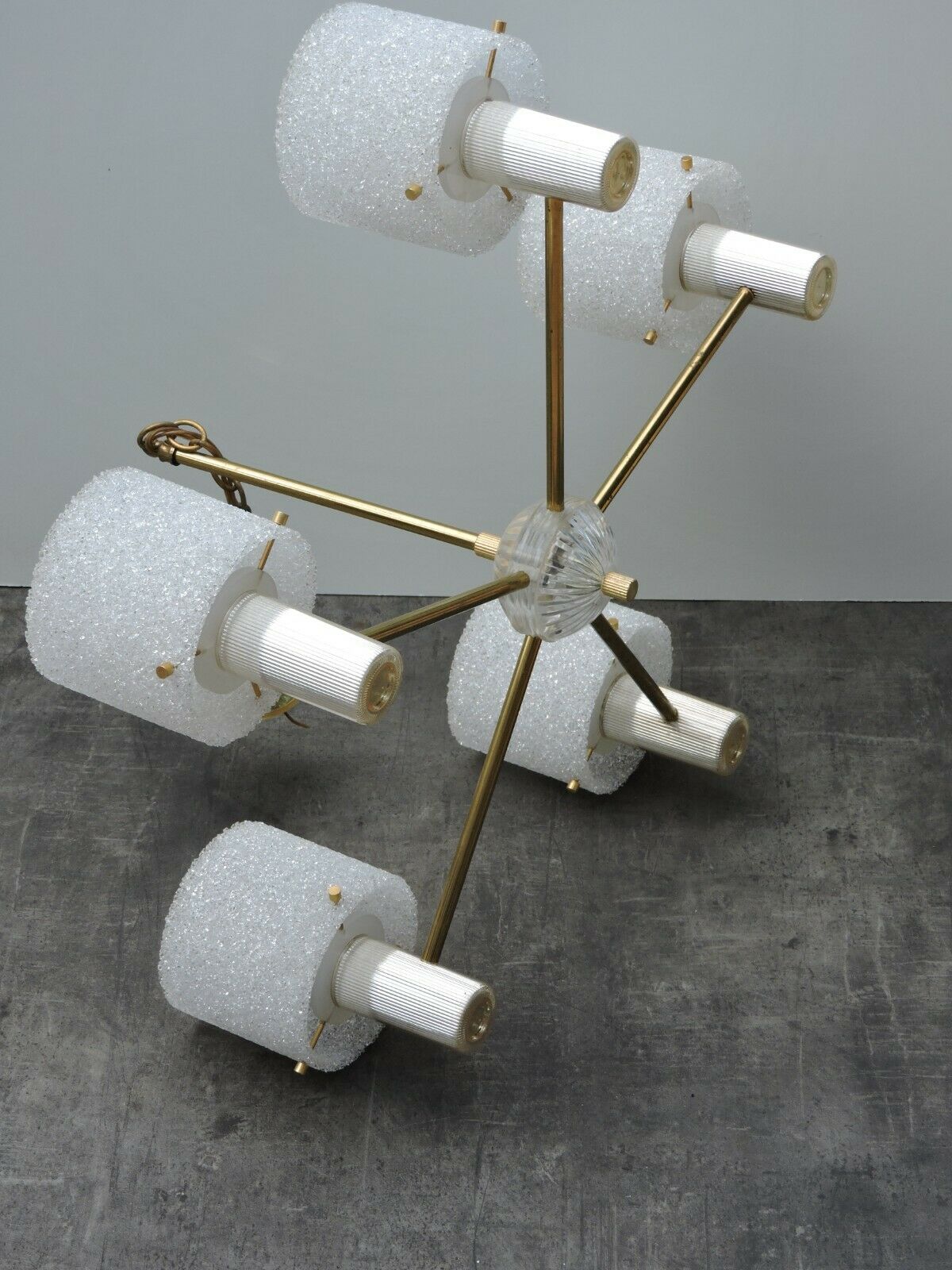 Lustre suspension Vintage Design Perplex 5 feux