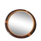 Miroir rond en bambou des années 1970
