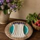 Asparagus plate in earthenware – acanthus and shells – around 1900