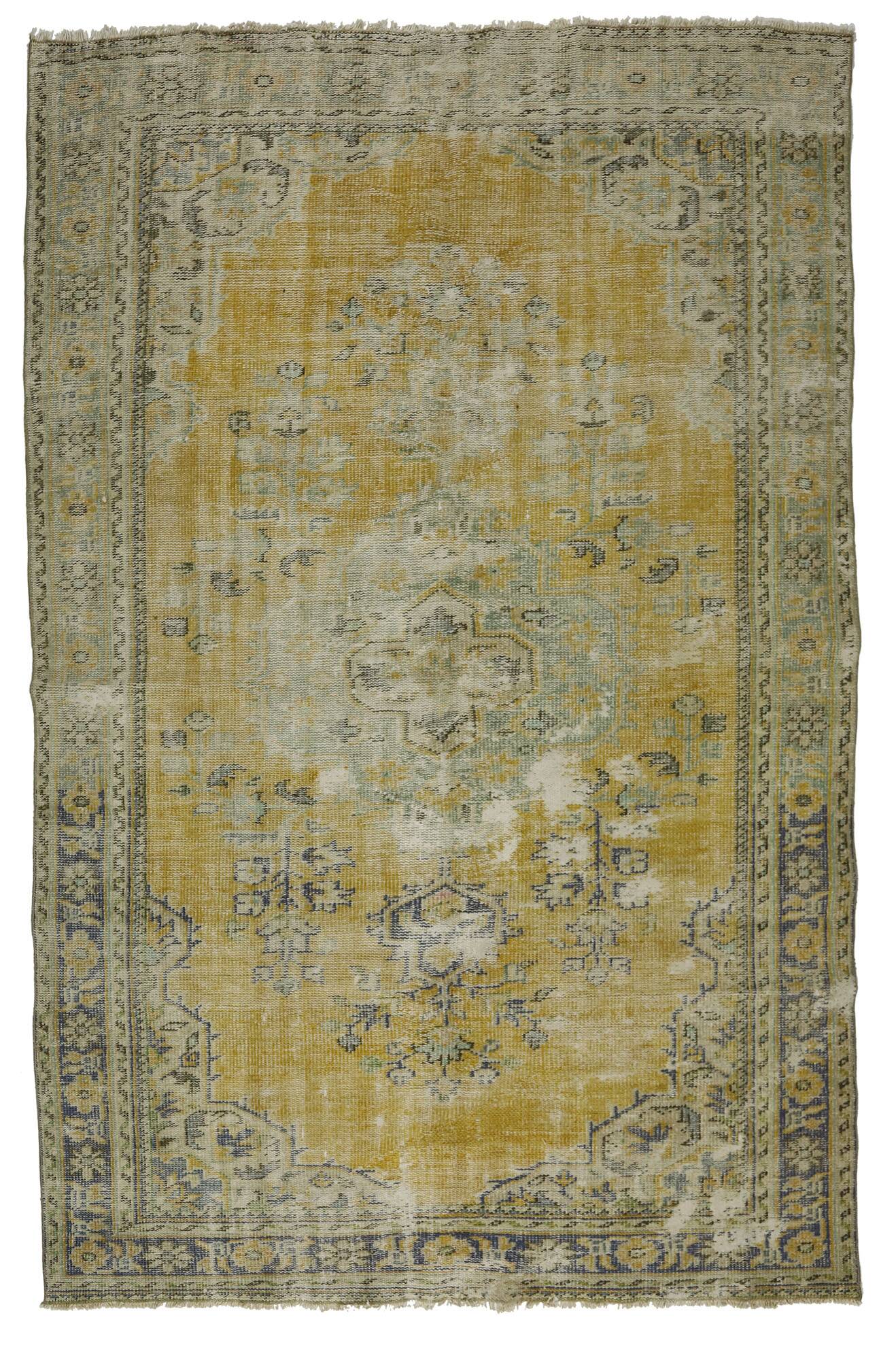 Turkish Anatolian Handmade Vintage Rug 265 cm x 172 cm