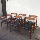Lot 6 Scandinavian Teak chairs by Johannes Andersen Samcom Circa 1960