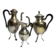 Set of three silver-plated tripod jugs, Empire, late 19th century