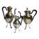 Set of three silver-plated tripod jugs, Empire, late 19th century