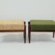 Scandinavian stool yellow mellow chocolate brown granola Set of 2