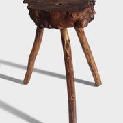 French Olive Wood Rustic / Wabi Sabi Accent Side Table / Stool, Early 20th C.