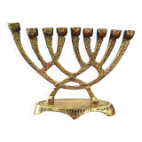 Bougeoir vintage en laiton wainberg m8534 israel menora 9