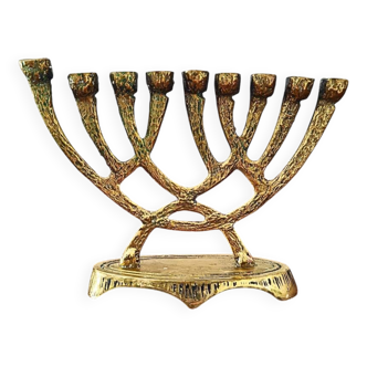 Bougeoir vintage en laiton wainberg m8534 israel menora 9