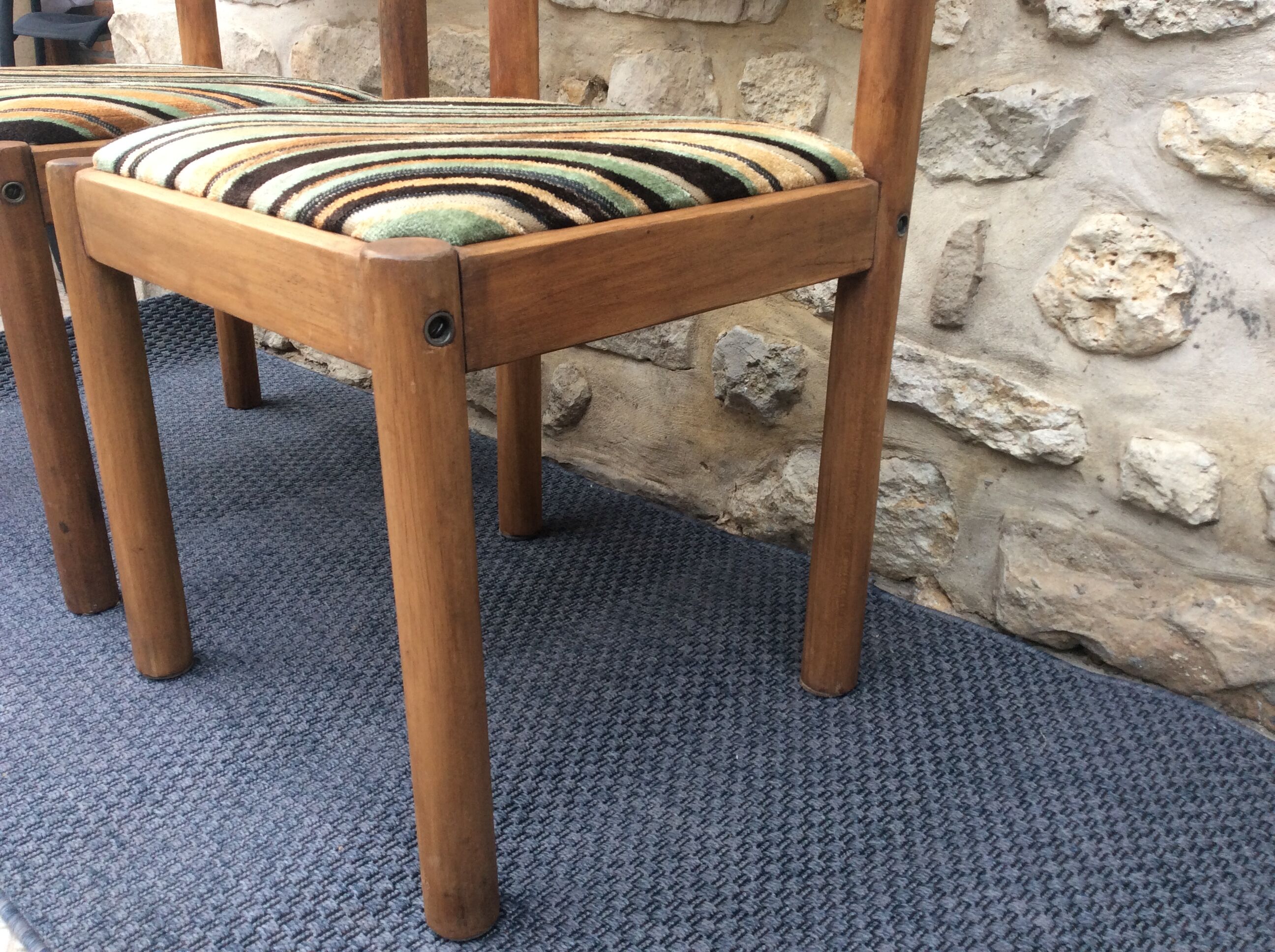Paire chaises bois et tissu