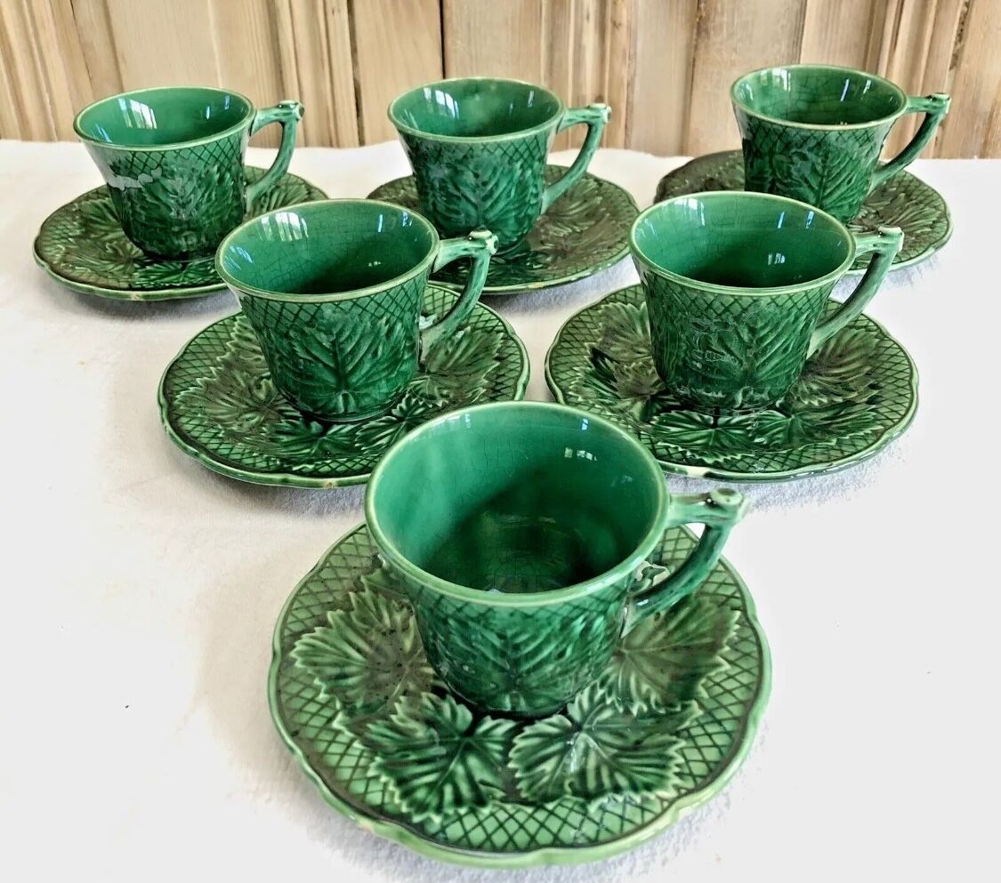 6 cups and coffee cups slurry Gien 1860/1871
