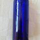 Vintage cobalt blue bottle 80's floral decoration garlands in relief