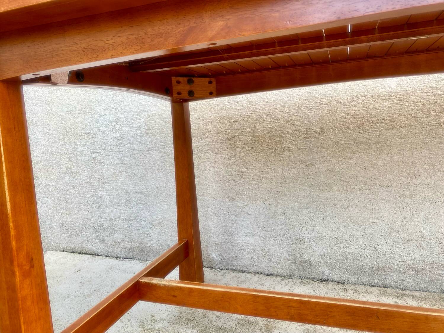 Exotic glass and solid wood table in Thailand