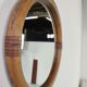 Miroir rond vintage rotin
