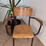 Set of 2 vintage schoolmaster chairs