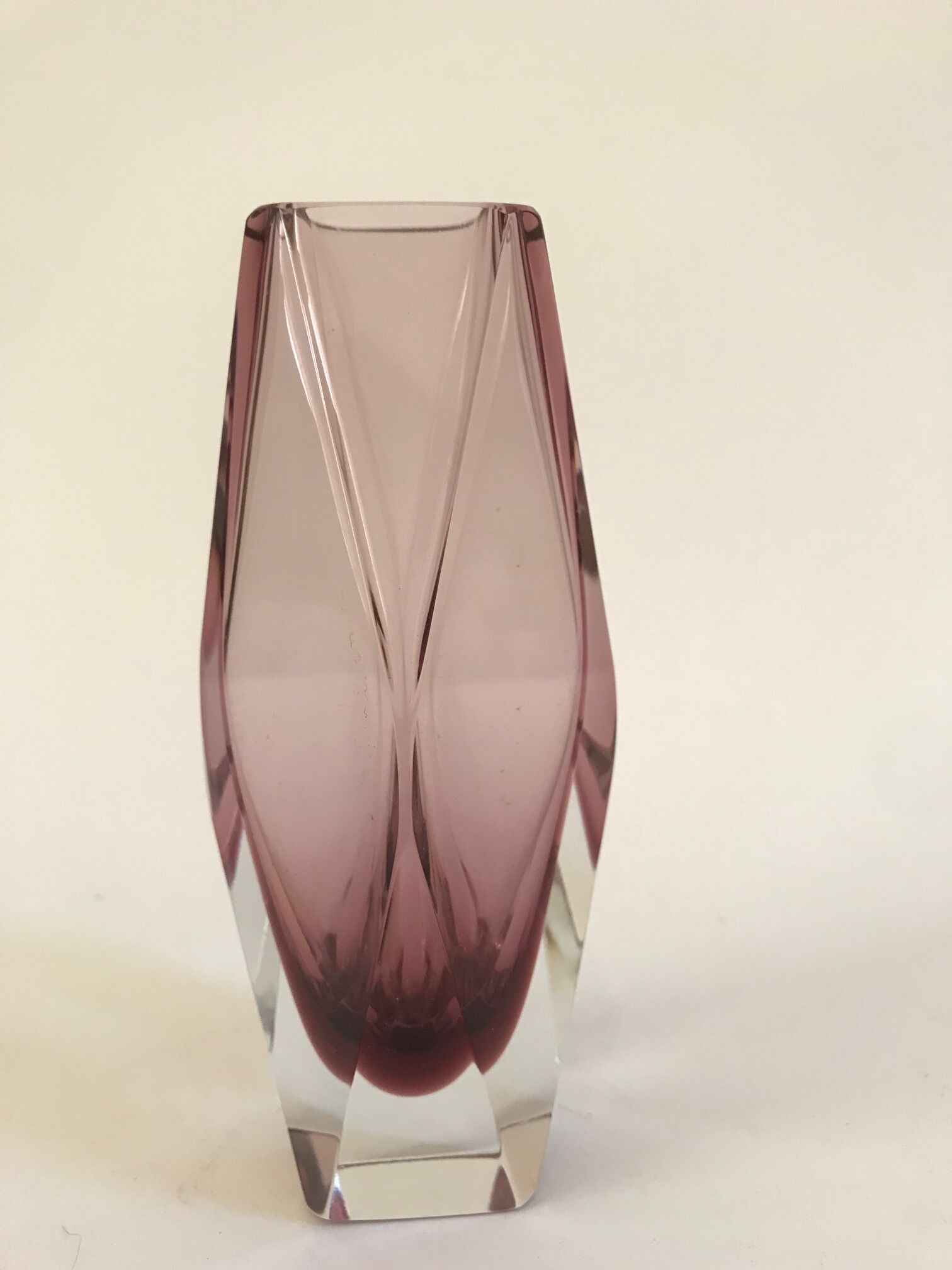 Pink Sommerso vase from Murano