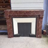 Wooden fireplace mantel imitating marble
