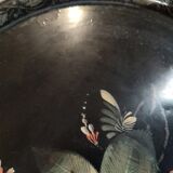 Hand-painted tray in enamelled sheet metal with a bouquet of Napoleon flowers