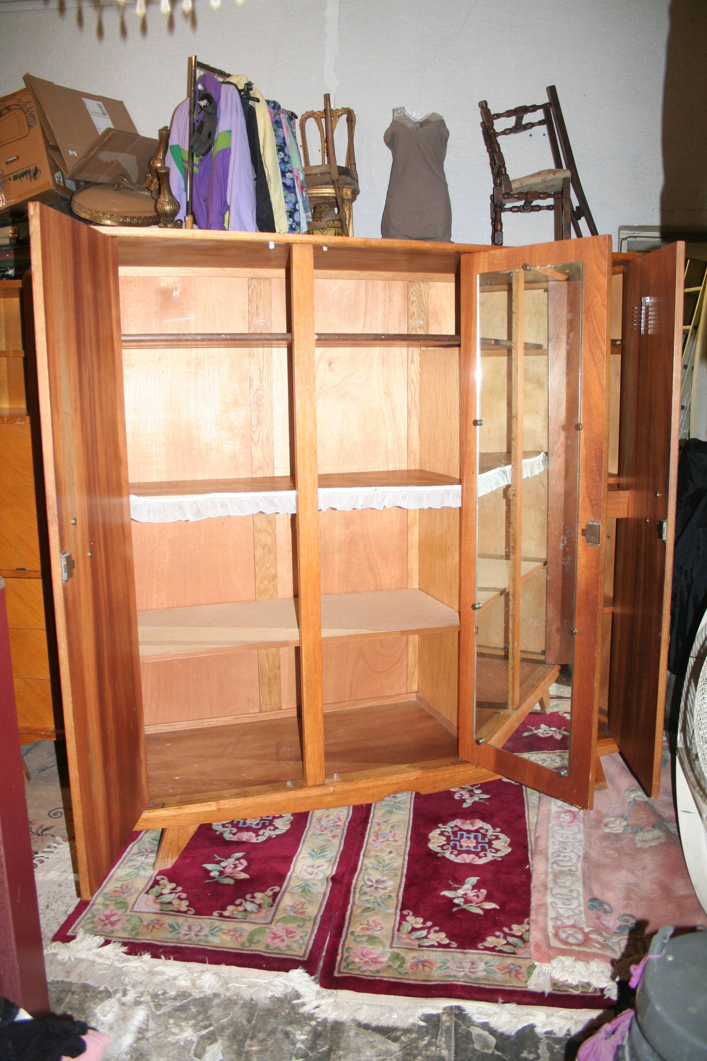 Vintage wardrobe 50_60 3 doors + mirror