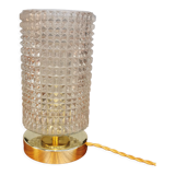 Table lamp with pressed glass globe