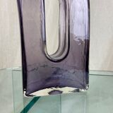 Purple mid century glass vase