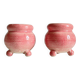 Ceramic candle holders pink 90s
