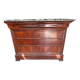 Louis-Philippe mahogany commode with flame finish – 4 drawers – Marble top