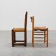 19th Century Spanish Hand-Carved oak Side Chair with Velour Seat