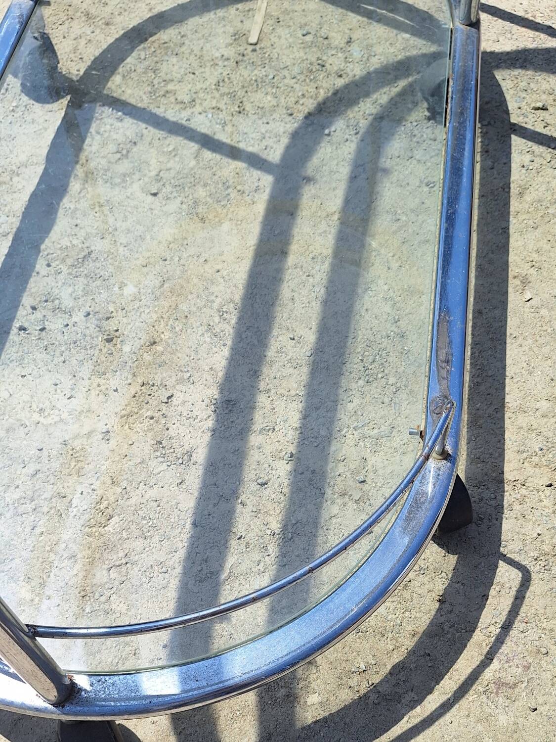 1970s chrome metal serving cart