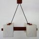 Scandinavian chandelier in perspex and teak from the 60s/70s.