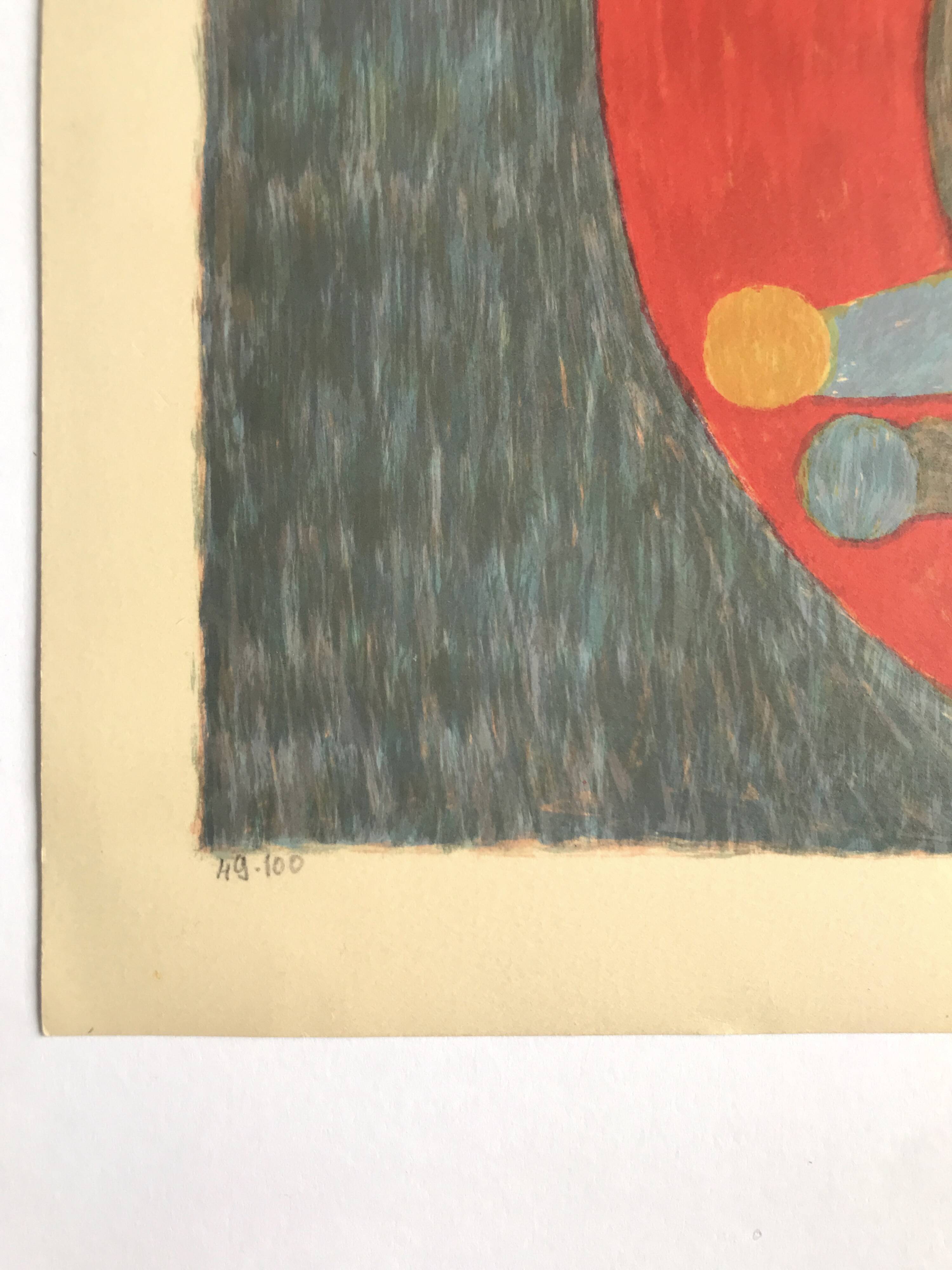 Pierre courtin, from life to love, 1971. lithograph signed in pencil
