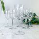 6 vintage cut crystal water glasses – Lorraine Lemberg Glassworks with original label (1950s–1970s)