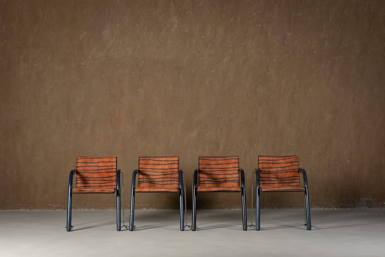 Vintage A 320 Armchair by Wulf Schneider & Ulrich Boehme for Thonet 1980s in Polarity Velvet (set of 3)