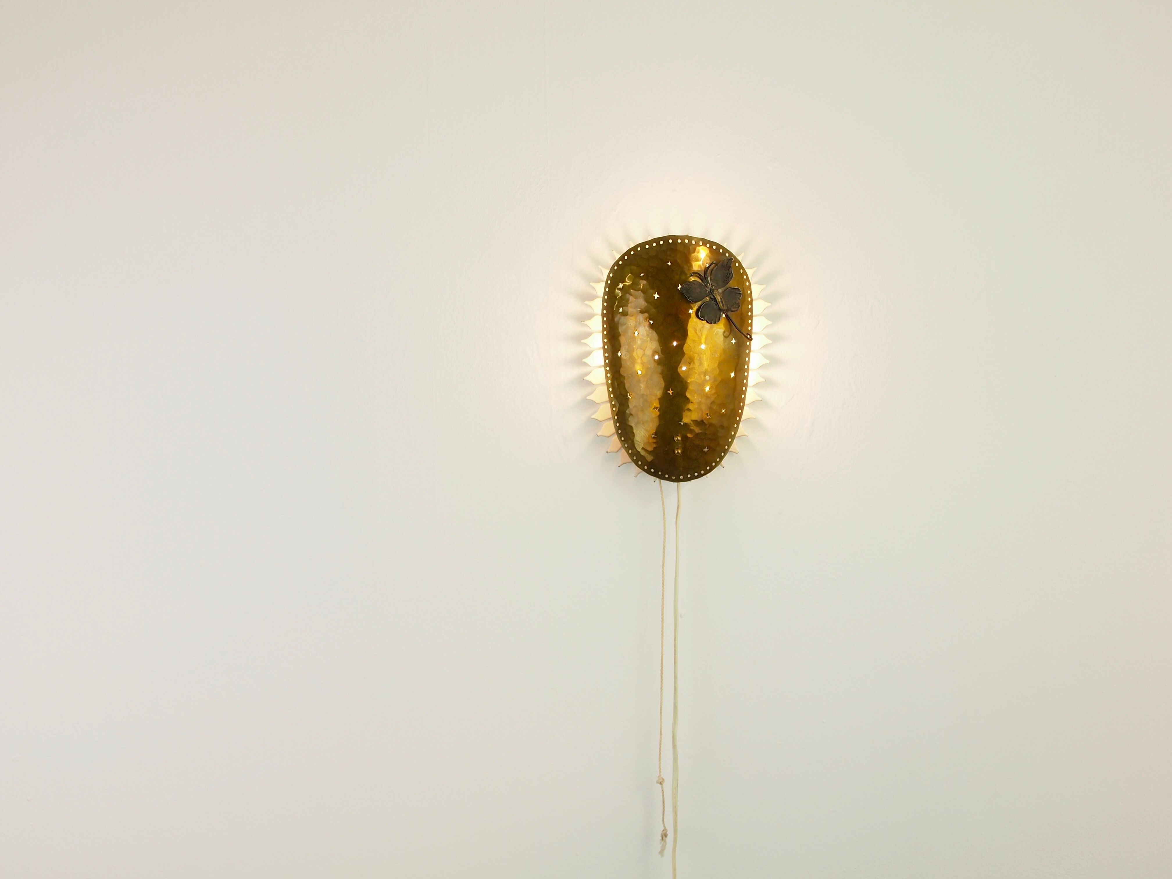 Vintage mid century brass sconce with butterfly