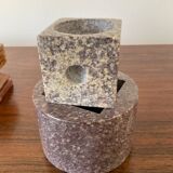 Set of 6 vintage marble and stone candlesticks