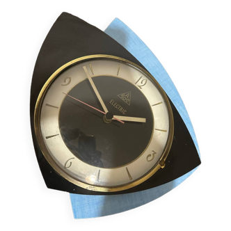 Formica vintage wall clock 70s DAM electic blue black