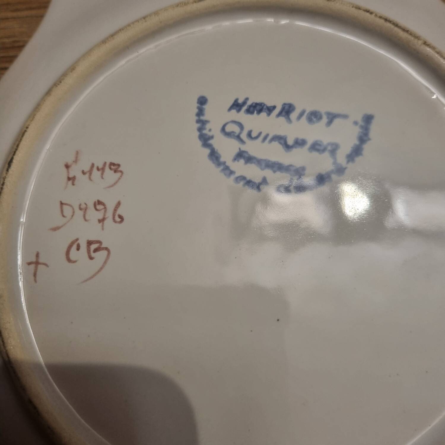 Plate scallop shell Hb Henriot Quimper