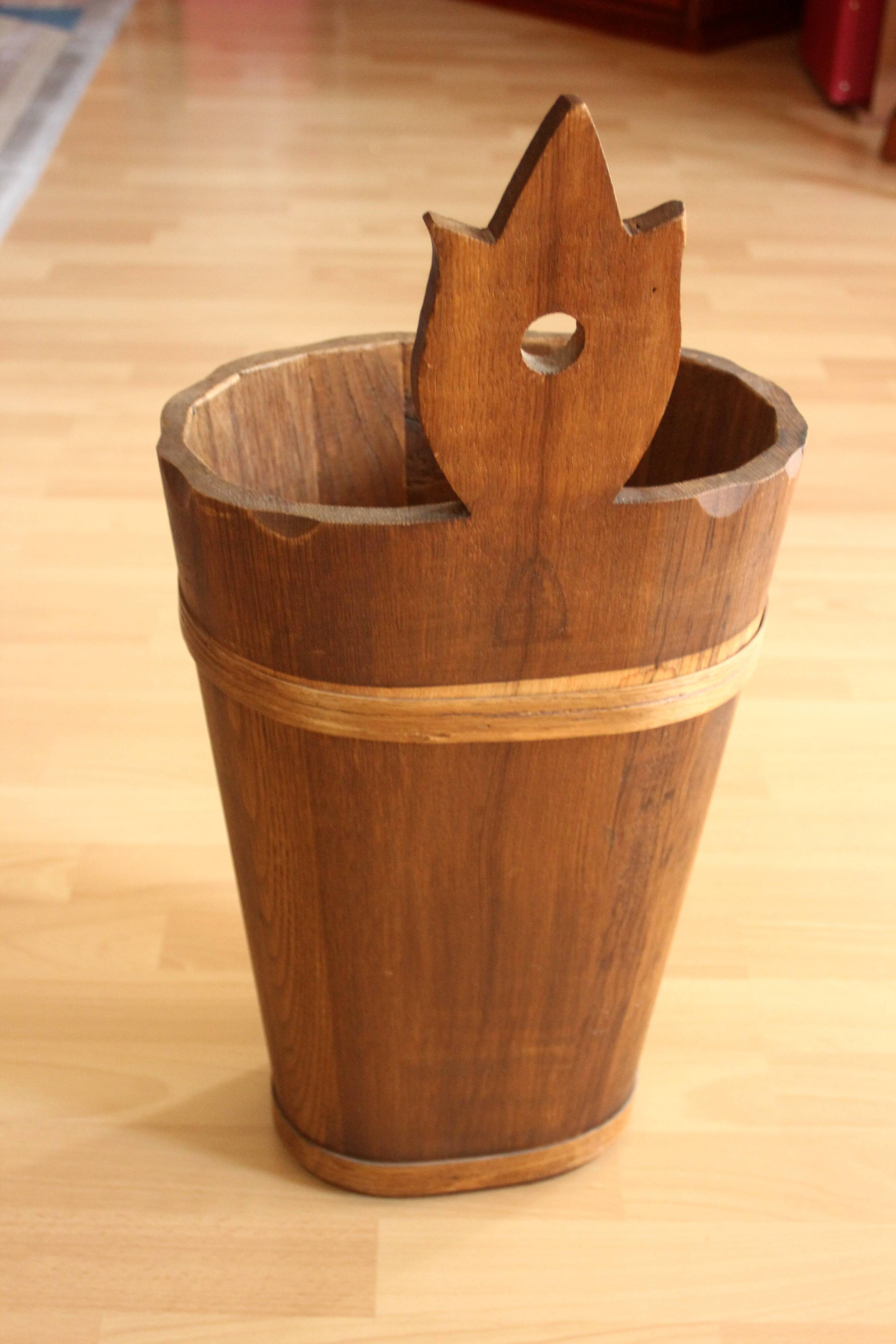 Handmade handpainted wooden umbrella stand - Vintage