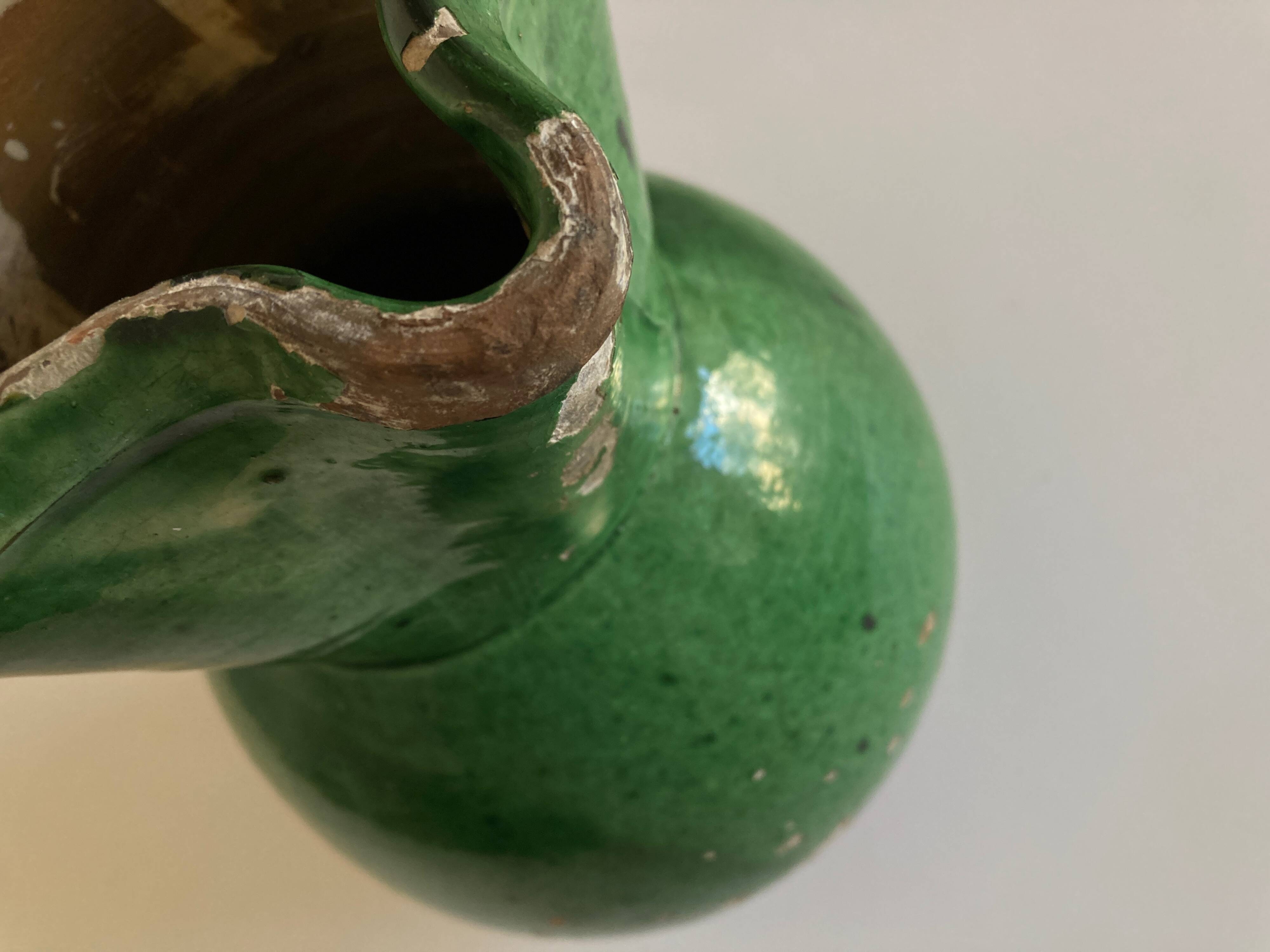 Farmhouse pitcher vase varnished earth popular art south 1950