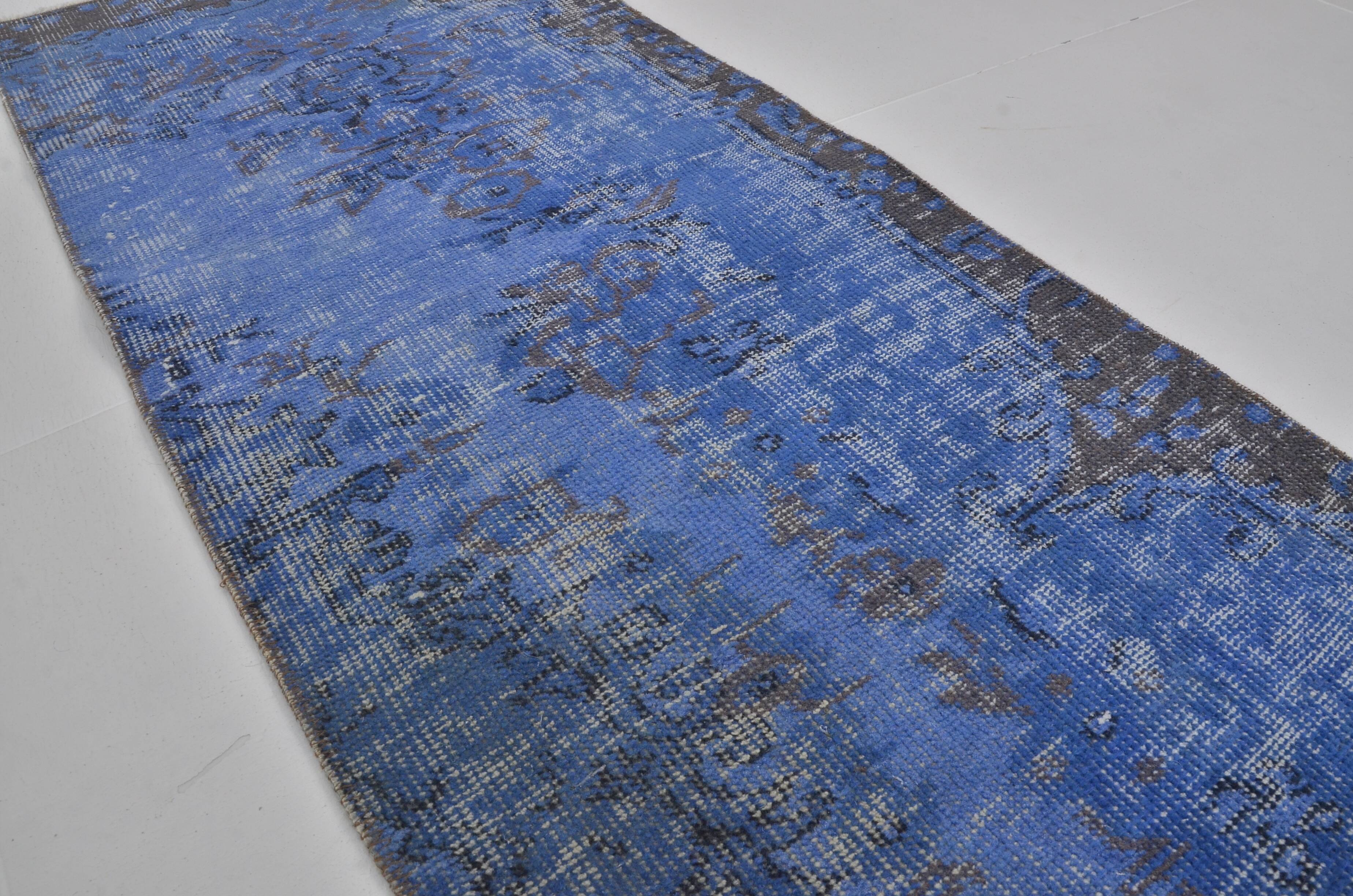 Small Blue Vintage Handknotted Rug